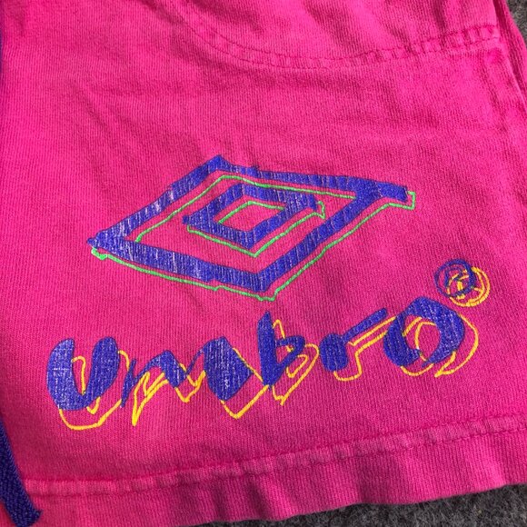 Vintage Umbro Shorts Mens Small Pink 100% Cotton Pockets Soccer Made in USA 90s - Picture 2 of 10
